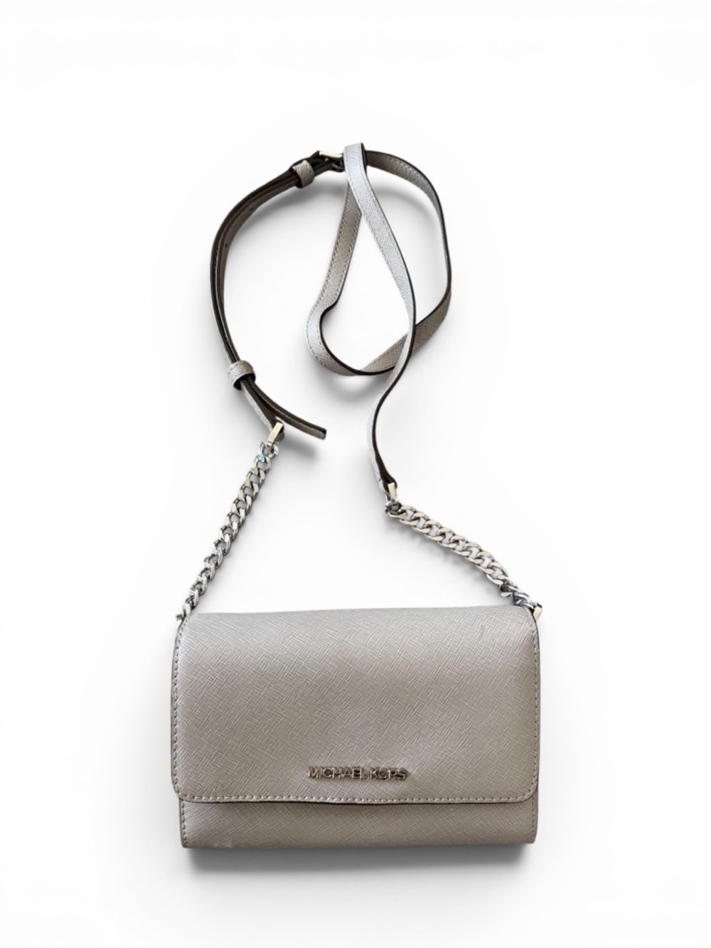 Michael Kors Metallic Silver Crossbody Bag